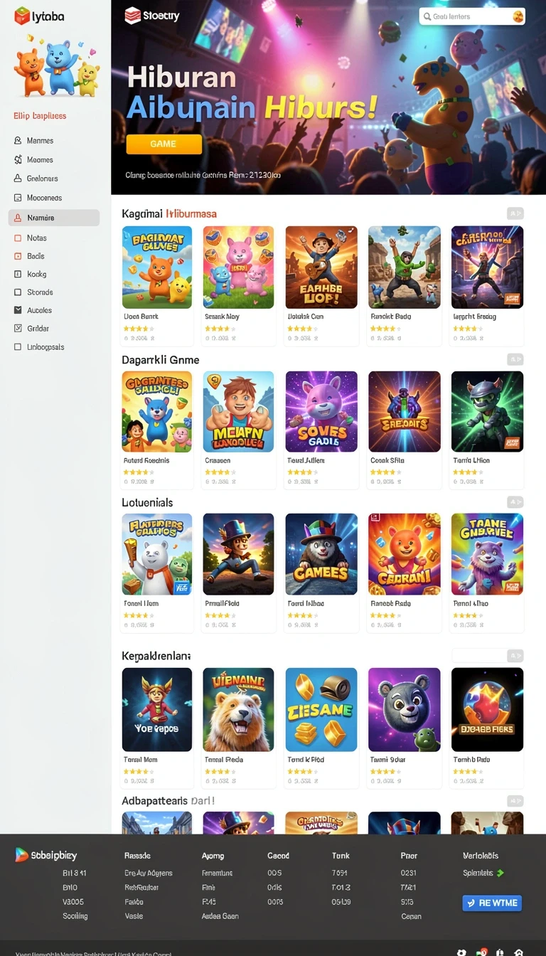 Beragam pilihan permainan menarik dalam aplikasi Download 5rt APK untuk Android.